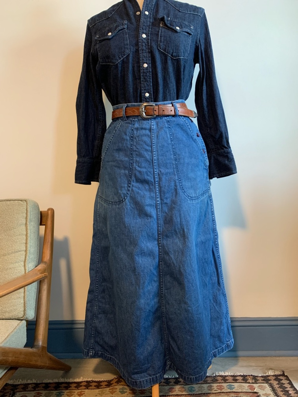 Vintage Ralph Lauren Sample Denim Utility Skirt